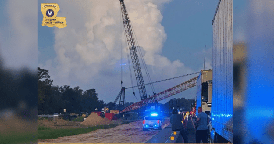 Man takes control of crane causes multiple crashes on Louisiana interstate Man takes control of crane causes multiple crashes on Louisiana interstate