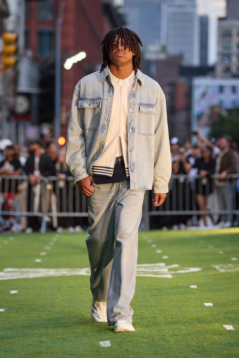 Henry Samuel modeled in Kith's fall 2025 fashion show on Sunday evening.