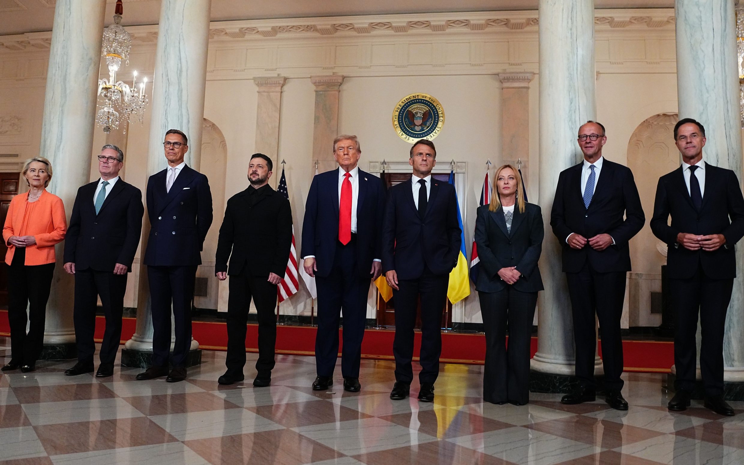 Donald Trump and Volodymyr Zelensky appeared in a 'family photo' with the European leaders