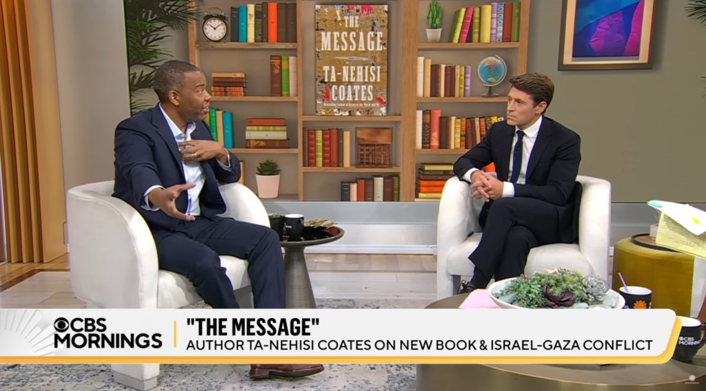 Redstone publicly backed “CBS Mornings” co-host Tony Dokoupil (right) after he engaged in a tense interview with author Ta-Nehisi Coates over Israel last year. CBS Mornings