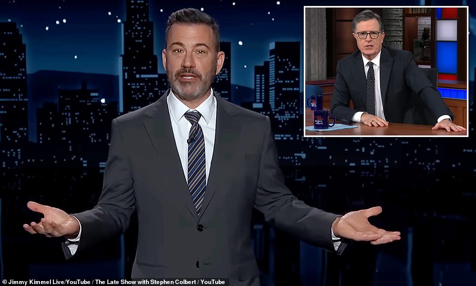 Kimmel blasts claim Colbert's show was losing $40M a year