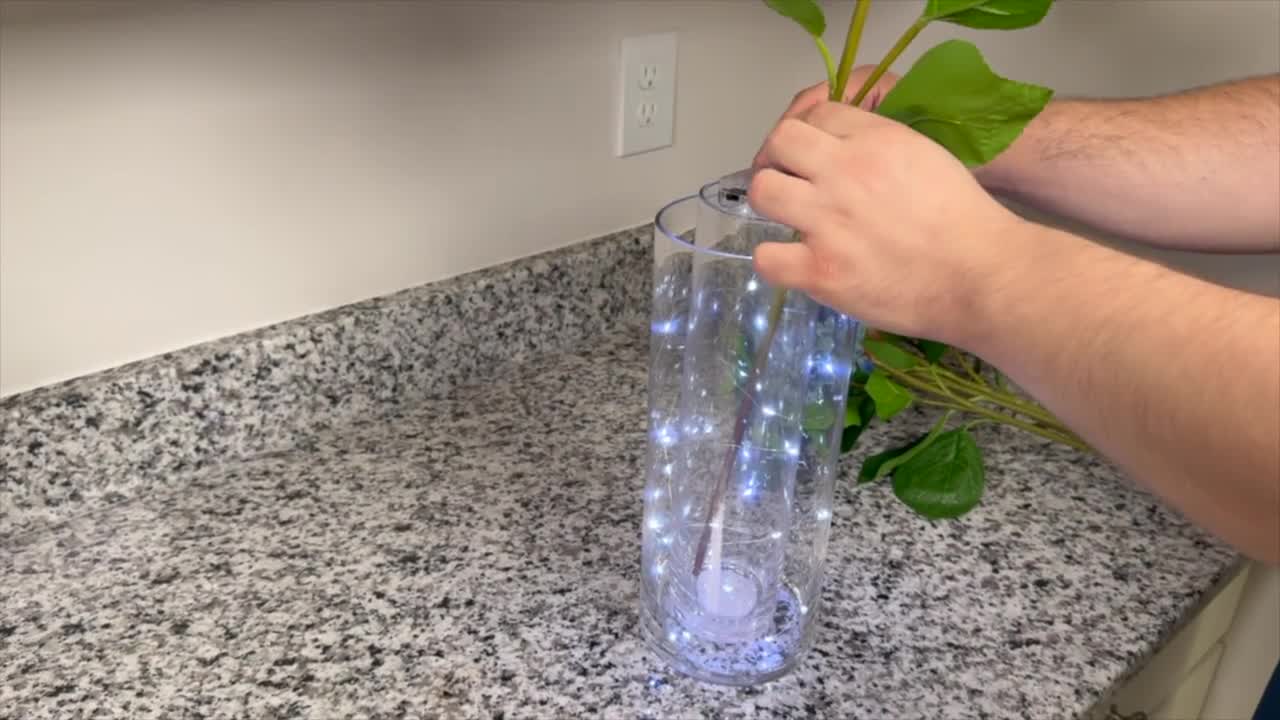 Stick string lights and a Dollar Store vase for this GORGEOUS ...