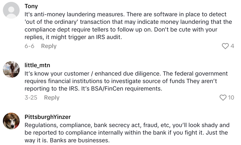 Screenshot 2025 07 06 at 8.48.15 AM A Customer Said Her Bank Keeps Asking Her Where Her Money is Coming From.  Why do you have three different checks for the same amount?