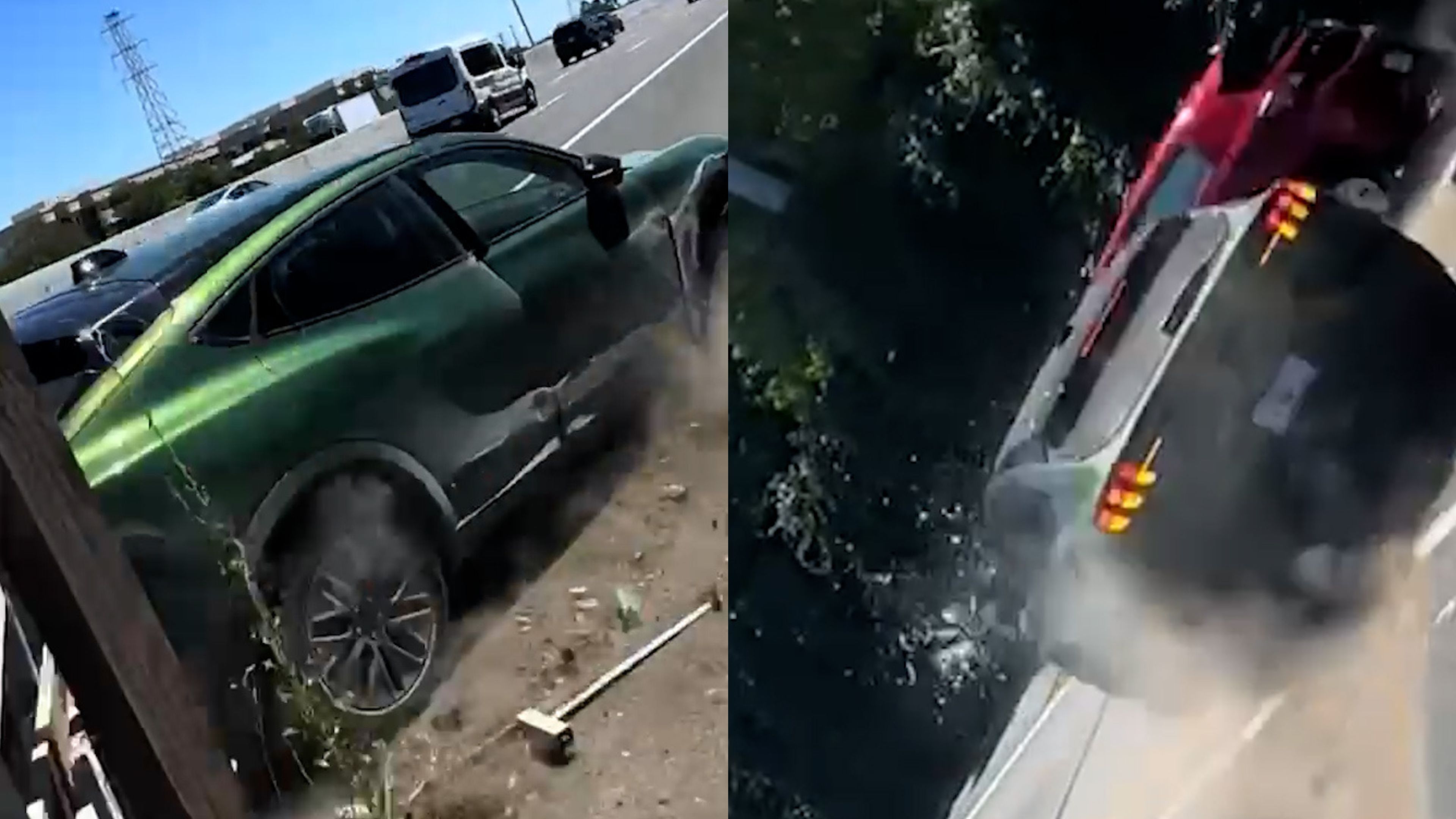Out Of Control Car Spins Crashes Into Oncoming Vehicle On California