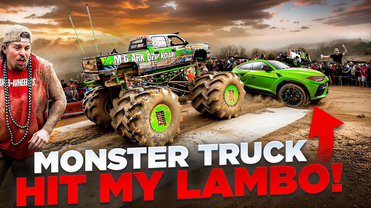 Monster Truck Collision With Lamborghini Urus at Rednecks With Paychecks