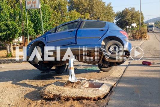 Το αυτοκίνητο που έπεσε πάνω στην κολόνα Ilialive.gr