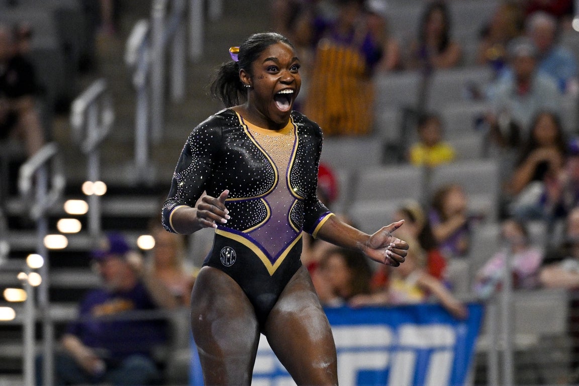 Stellar photos showcase LSU star gymnast Kiya Johnson