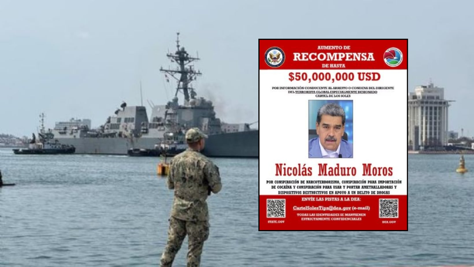 EEUU despliega buques de guerra rumbo a Venezuela para frenar al  narcotráfico