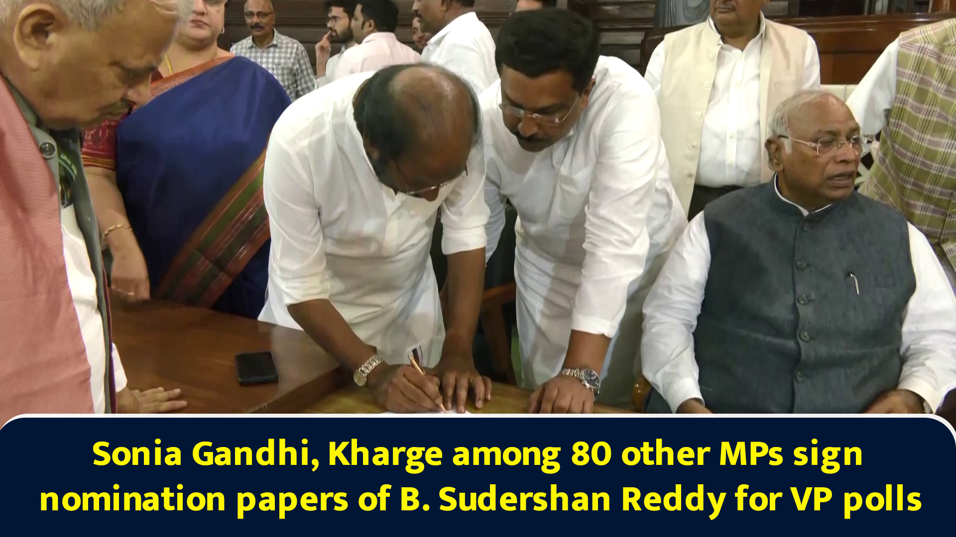 Sonia Gandhi, Kharge among 80 other MPs sign nomination papers of B ...