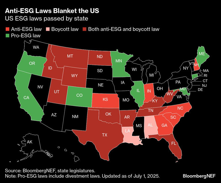 Anti-ESG Laws Blanket the US | US ESG laws passed by state