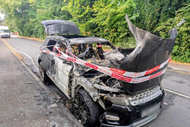 Range Rover left burnt-out on High Wycombe street after blaze extinguished