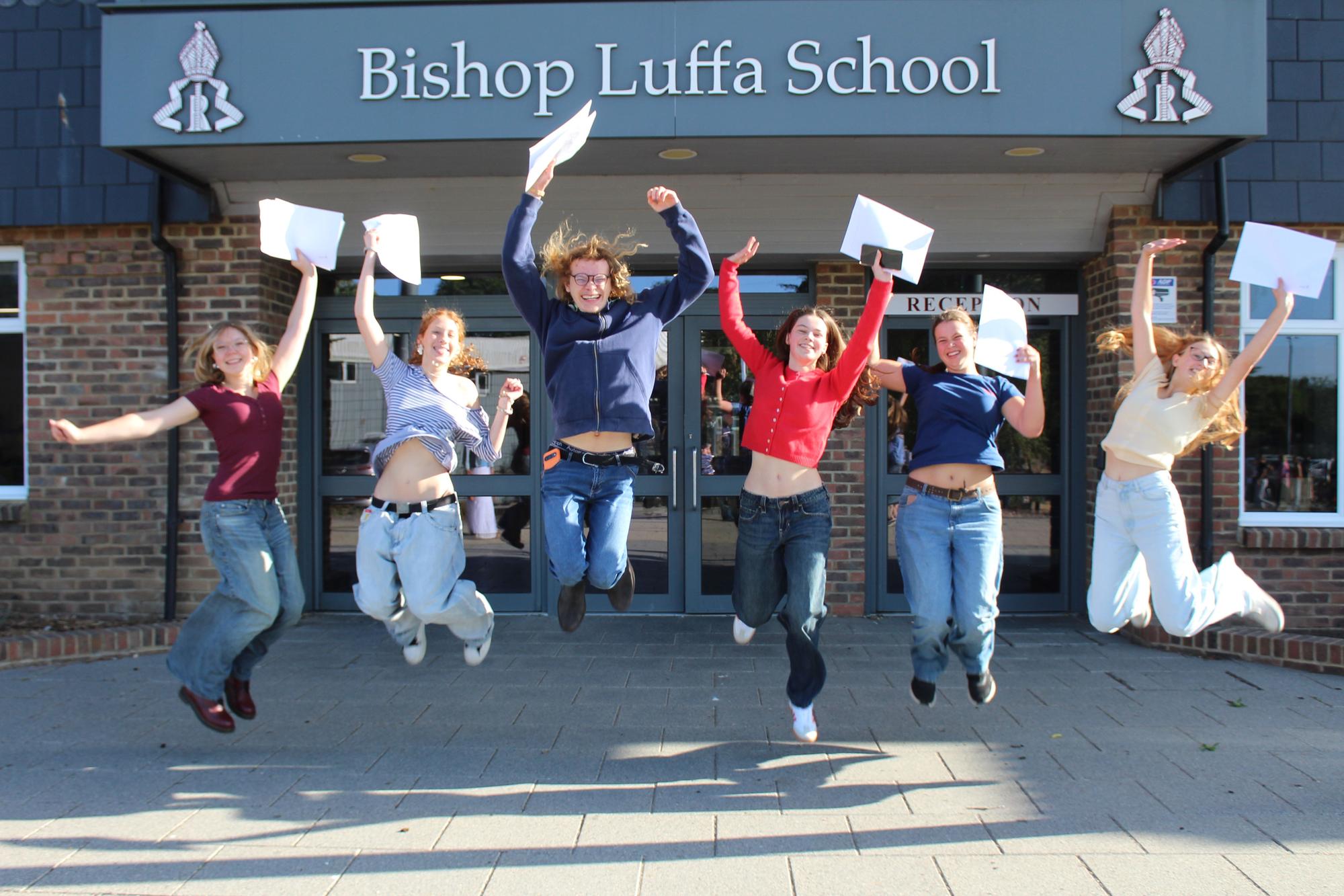 Bishop Luffa Students Jumping For Joy
