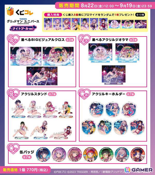 グリッドマン くじコレ ナイトプール 宝多六花 新条アカネ アクリル