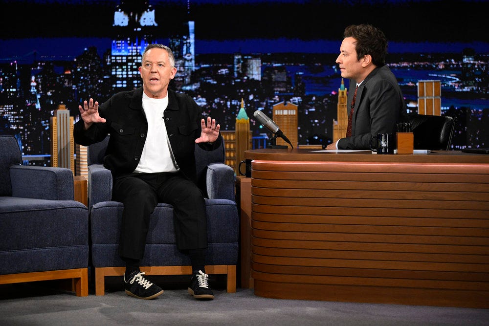 Greg Gutfeld swings by Jimmy Fallon's 'Tonight Show' in major late-night  crossover