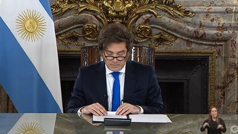 Javier Milei en cadena nacional