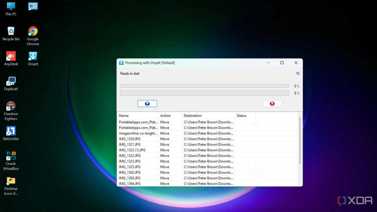 Using DropIt to organize files types in their respective folder