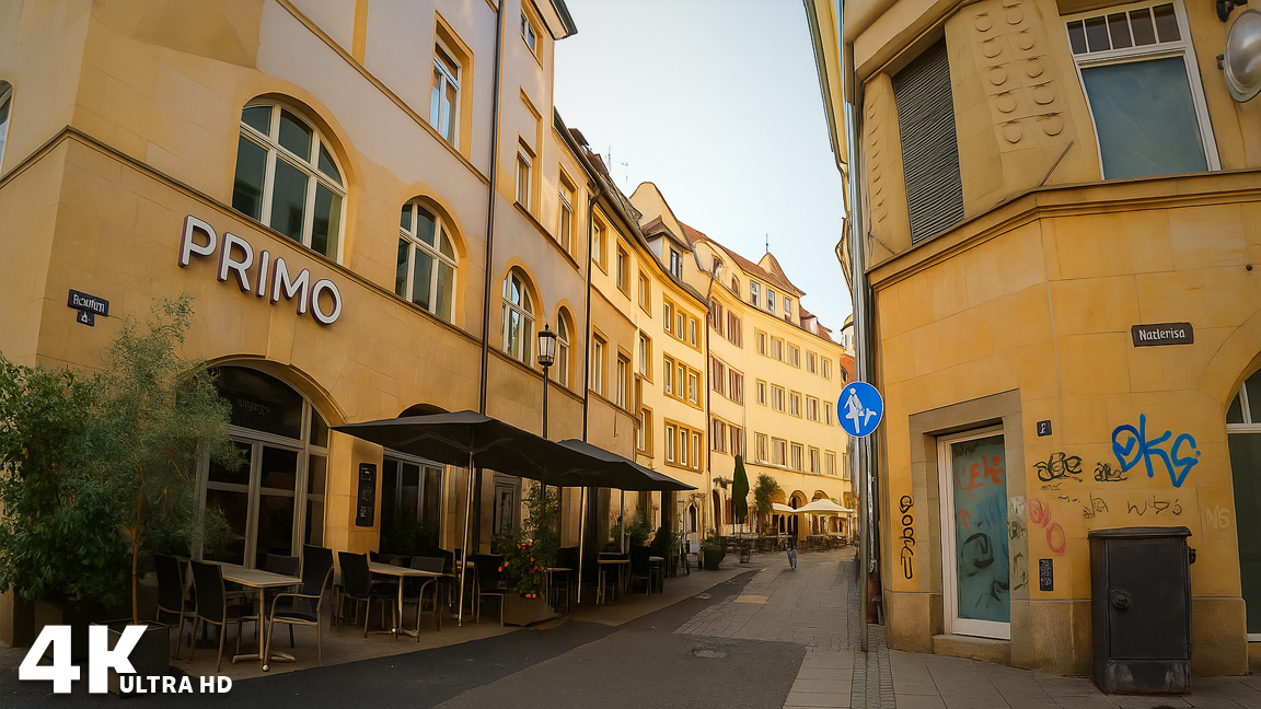 Stuttgart Germany – Sunday Morning Walking Tour (4K)