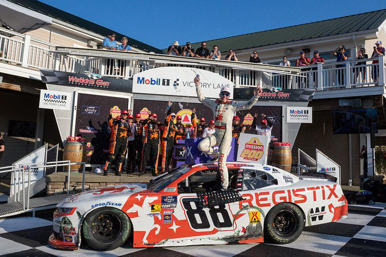 NASCAR driver rushed to hospital after being KO'd in horror fall while ...