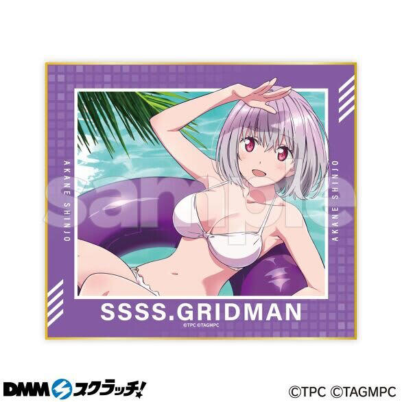 SSSS.GRIDMAN 新条アカネ 展 水着 ビキニ スクエア 缶バッジ 宝多六花、新条アカネの水着姿を描き下ろし！「SSS.GRIDMAN