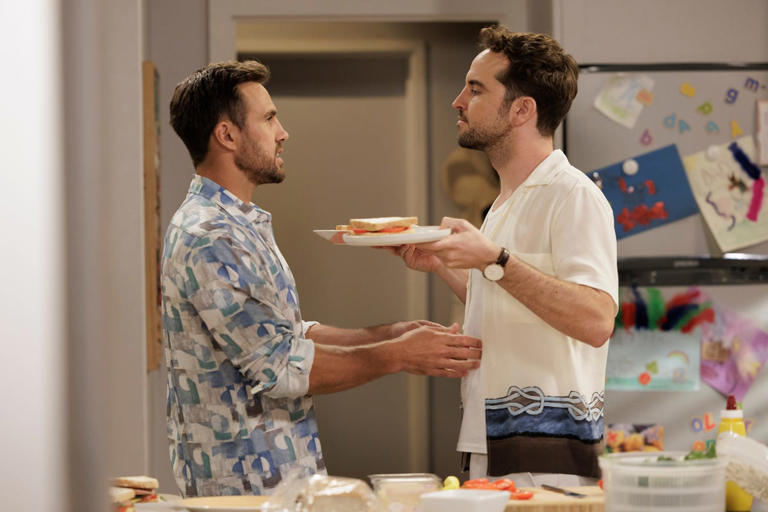 Aaron Brennan and Rhett Norman in Neighbours