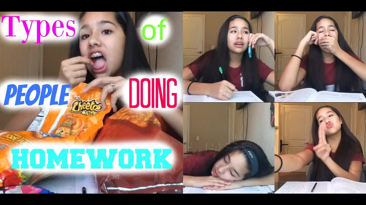 Types of people doing homework