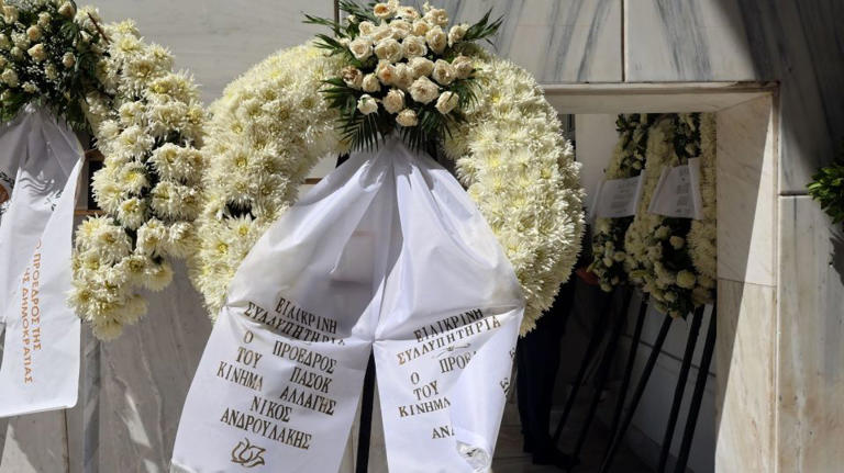 Στεφάνι από τον πρόεδρο του ΠΑΣΟΚ Νίκου Ανδρουλάκη INTIME