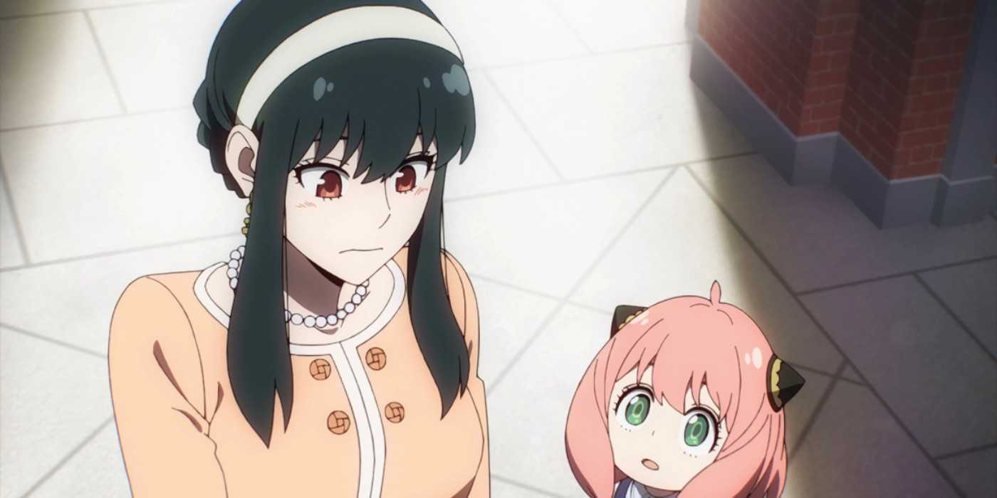 Yor looks unsettled and Anya looks up at her surprised in Spy x Family