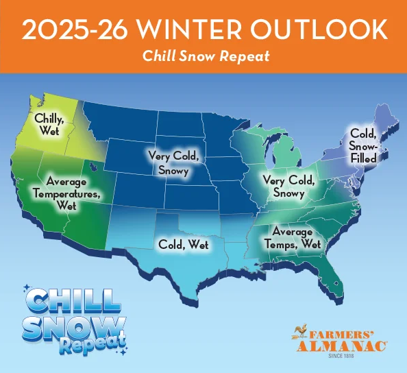 Farmers Almanac Winter Forecast For 2025 2026 How Much Snow Will
