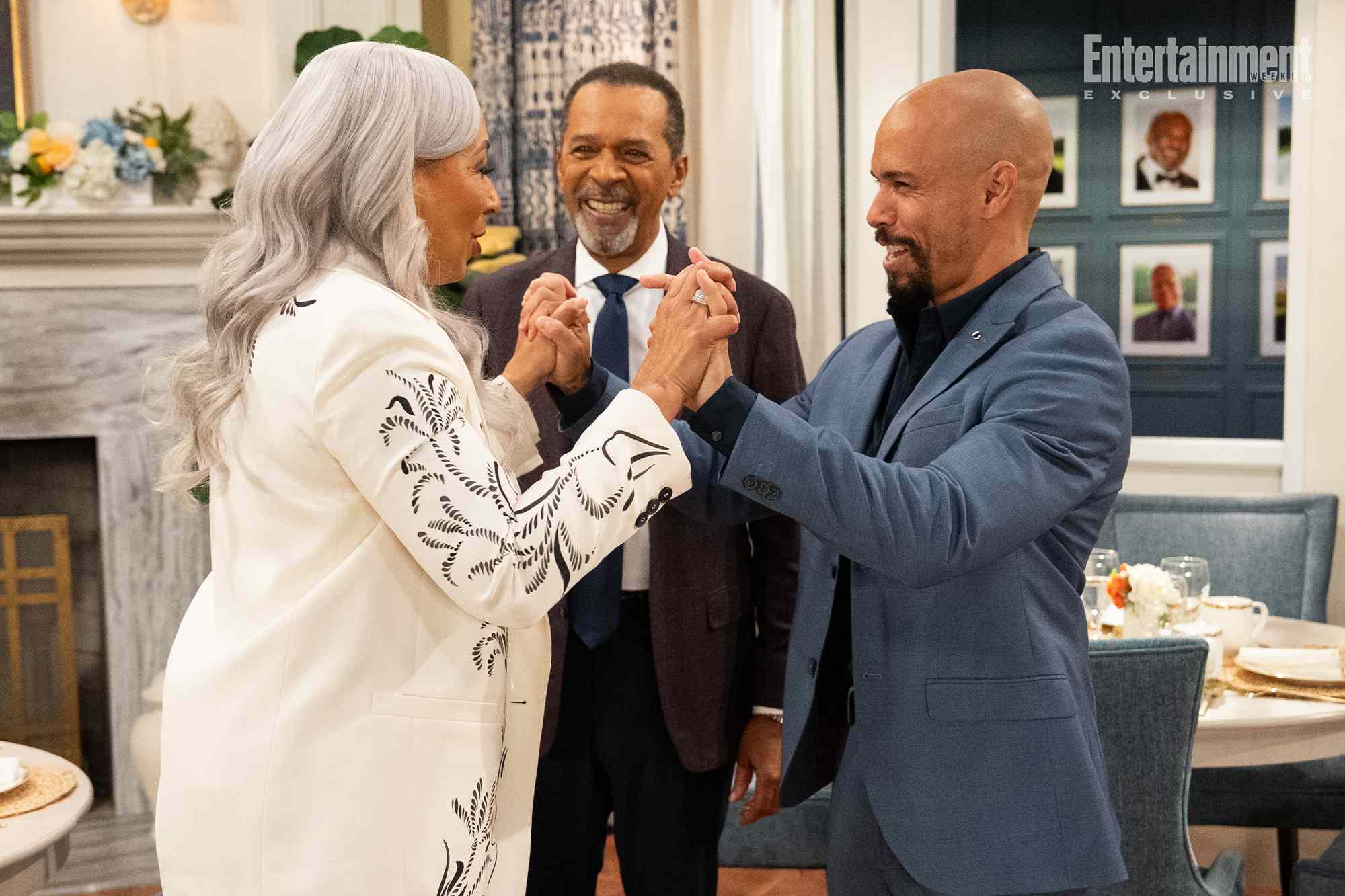Quantrell Colbert/CBS ©2025 CBS Broadcasting, Inc. All Rights Reserved. Bryton James, Tamara Tunie, and Clifton Davis on 'Beyond the Gates'