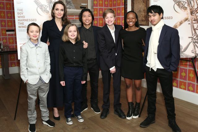 Angelina Jolie with children Knox Leon Jolie-Pitt, Vivienne Marcheline Jolie-Pitt, Pax Thien Jolie-Pitt, Shiloh Nouvel Jolie-Pitt, Zahara Marley Jolie-Pitt and Maddox Chivan Jolie-Pitt attend