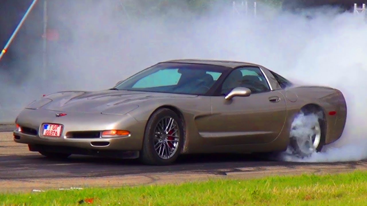Corvette C5 Vs Chevrolet Camaro Z28 Quarter Mile Drag Race And Burnout