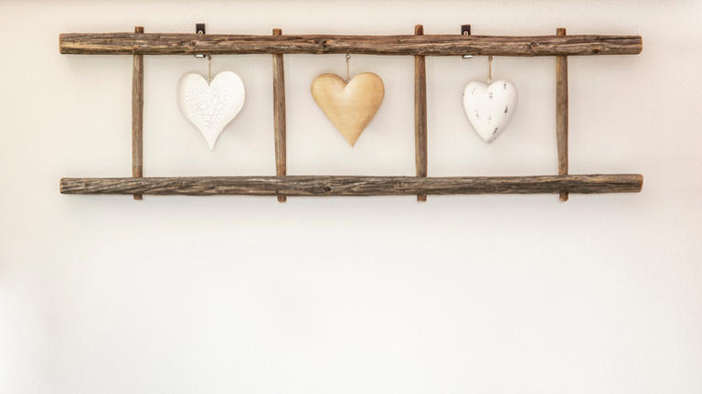 Turn That Old Ladder Into A Rustic Shelf For Your Cookbooks