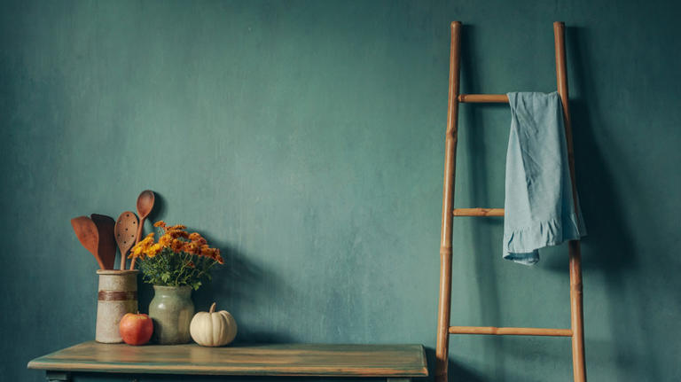 Turn That Old Ladder Into A Rustic Shelf For Your Cookbooks