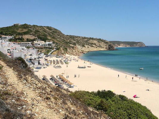 View of Burgau Beach In Algarve