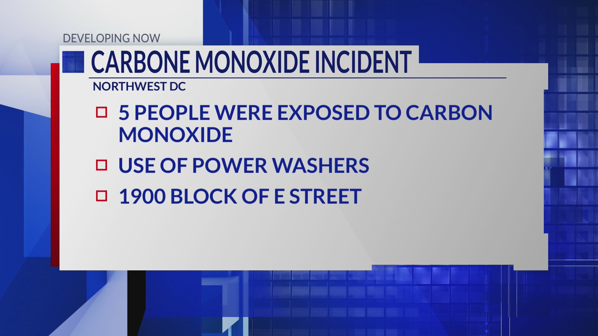Two Hospitalized After Carbon Monoxide Exposure in DC Garage