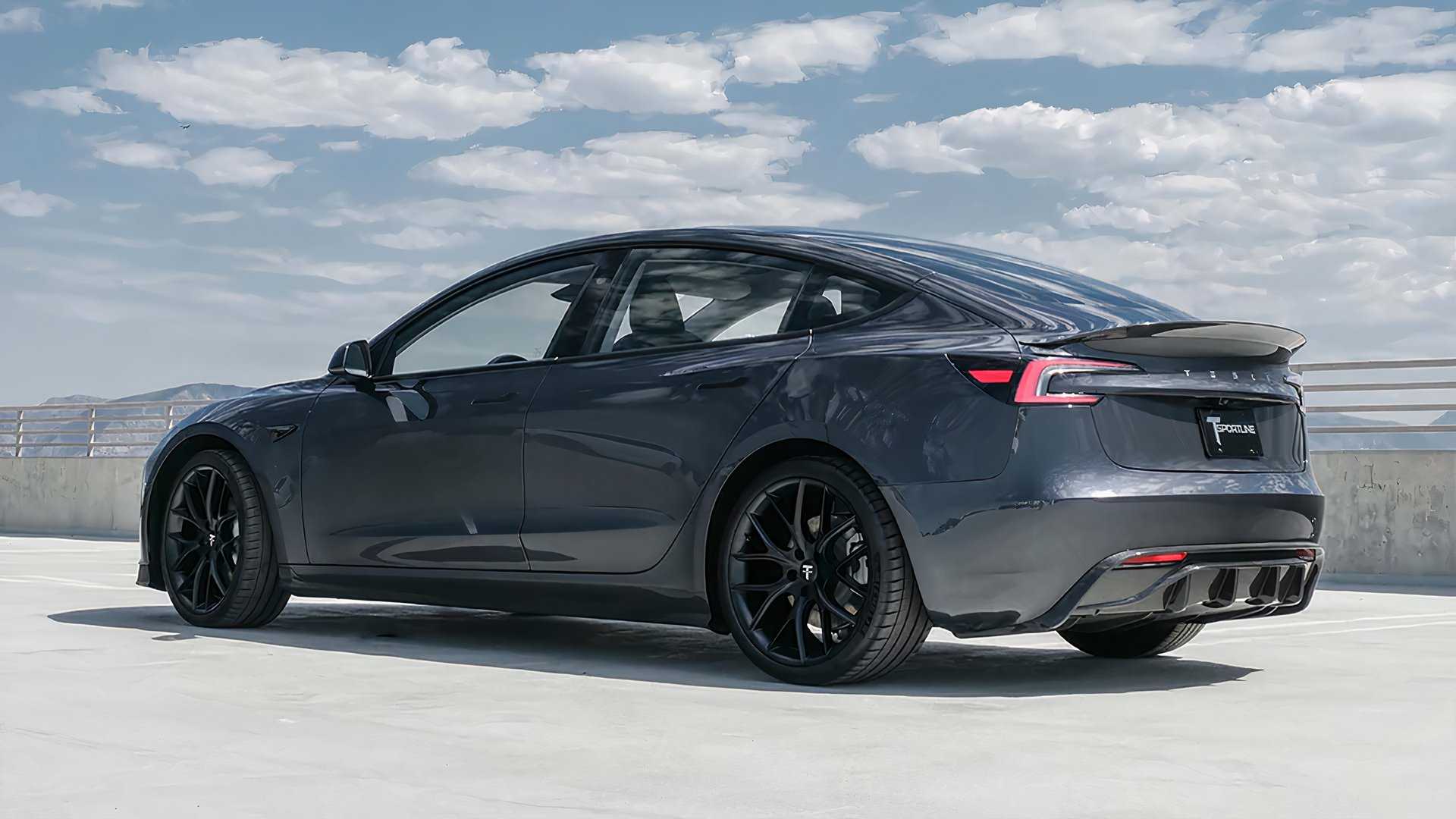 2025 Tesla Model 3 with T Sportline Carbon Fiber bodykit