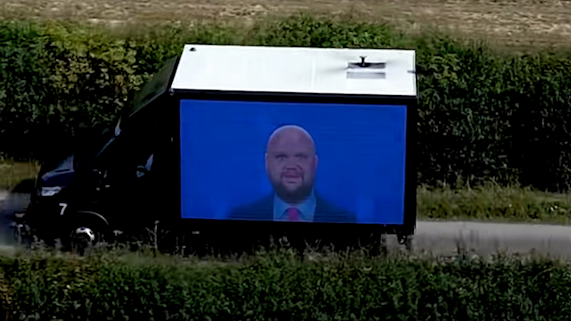 Anti JD Vance van tours the Cotswolds during the VP #39 s visit Anti JD Vance van tours the Cotswolds during the VP #39 s visit