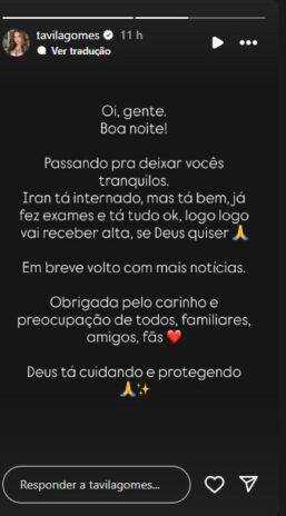 Post de Távila – Instagram Stories