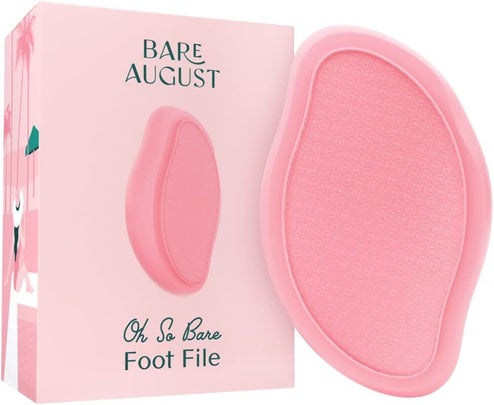 A glass foot file reviewers can't believe scrapes away so much dead skin
