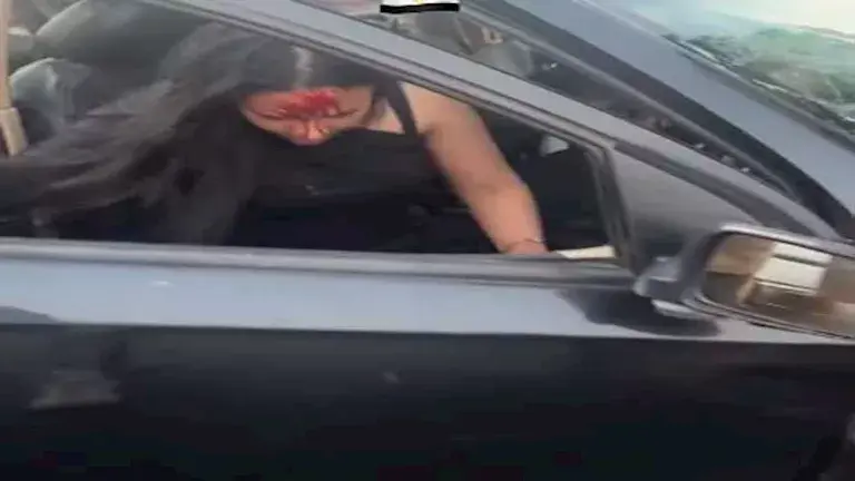 مطاردة 3 سيارات لـ فتاة على طريق الواحات (6)