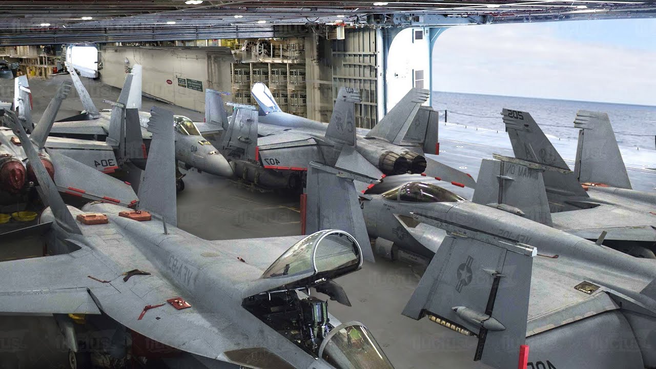 Inside an aircraft carrier hangar: Life at sea