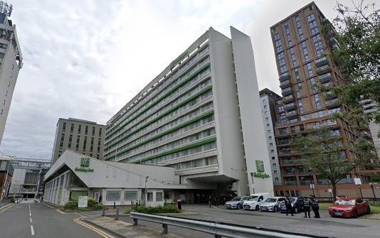 The Holiday Inn in Wembley, where 700 migrants are housed