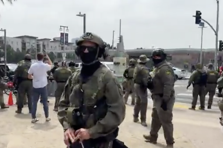 Gavin Newsom's press conference stormed by masked Border Patrol guards ...