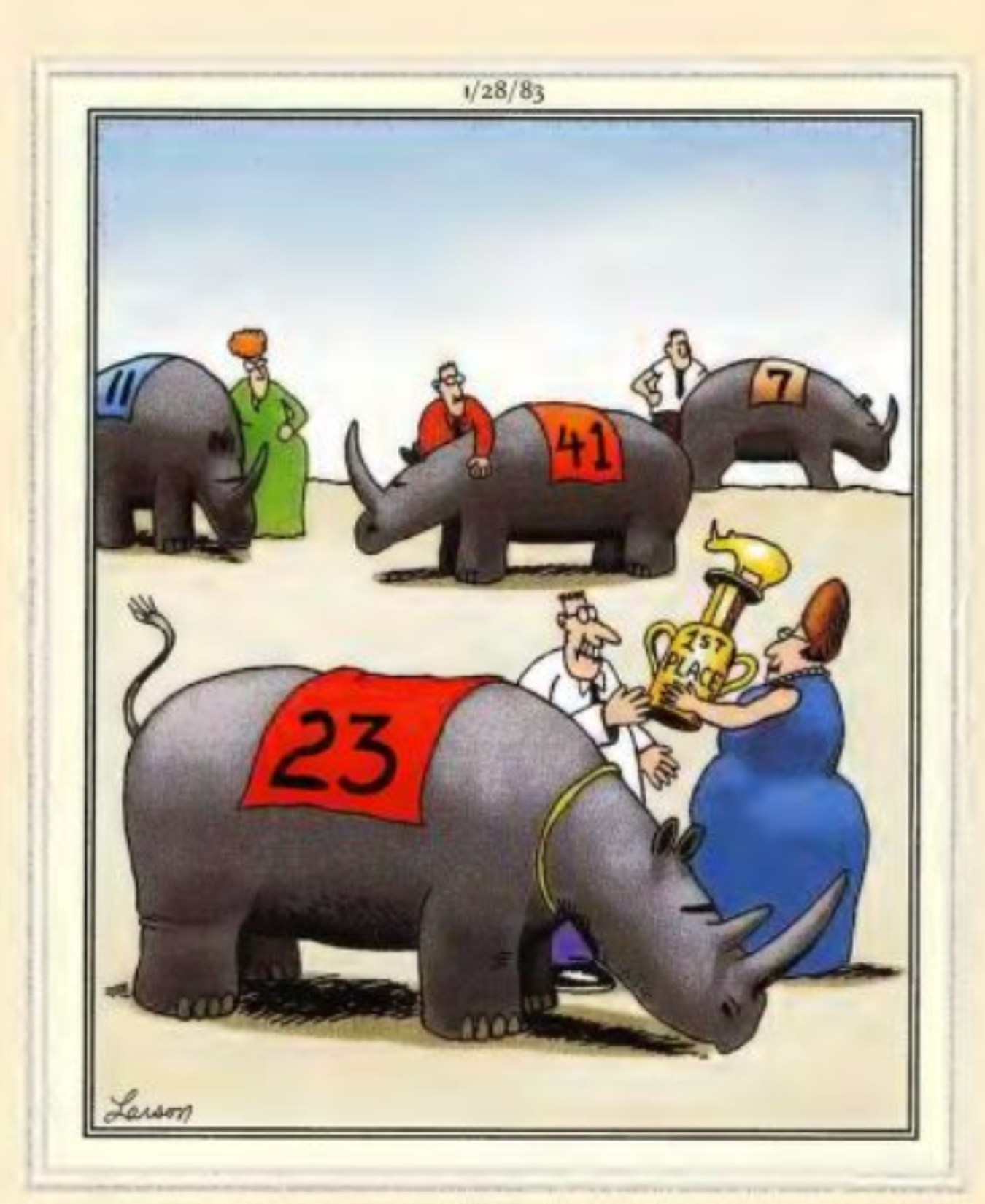 The Far Side rhino show
