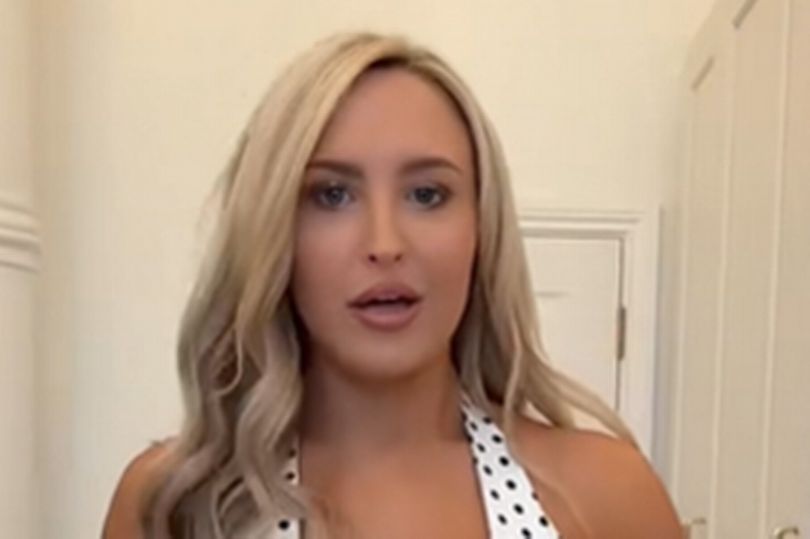 Emma Louise Jones suffers wardrobe malfunction in wind at