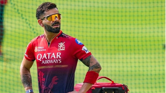 Virat Kohli during a RCB training session