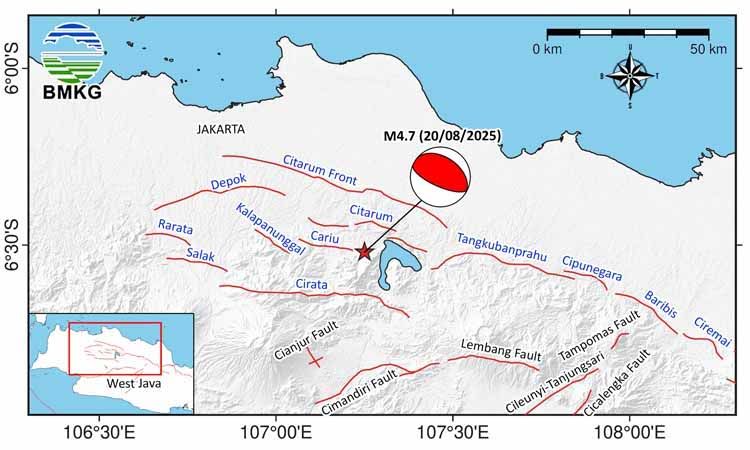 Sistem Patahan Baribis Picu Gempa Bekasi, Terpanjang di Jawa dan Ramalan Kepiting Putih