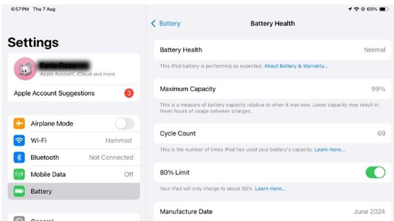 Limit charging to 80%