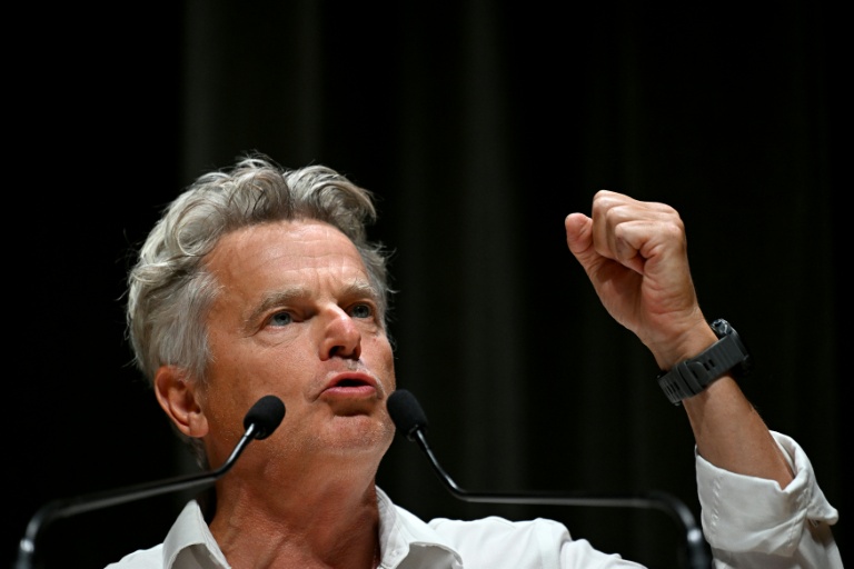 Le secrétaire national du PCF, Fabien Roussel, aux Universités d'été du parti à Montpellier le 23 août 2025