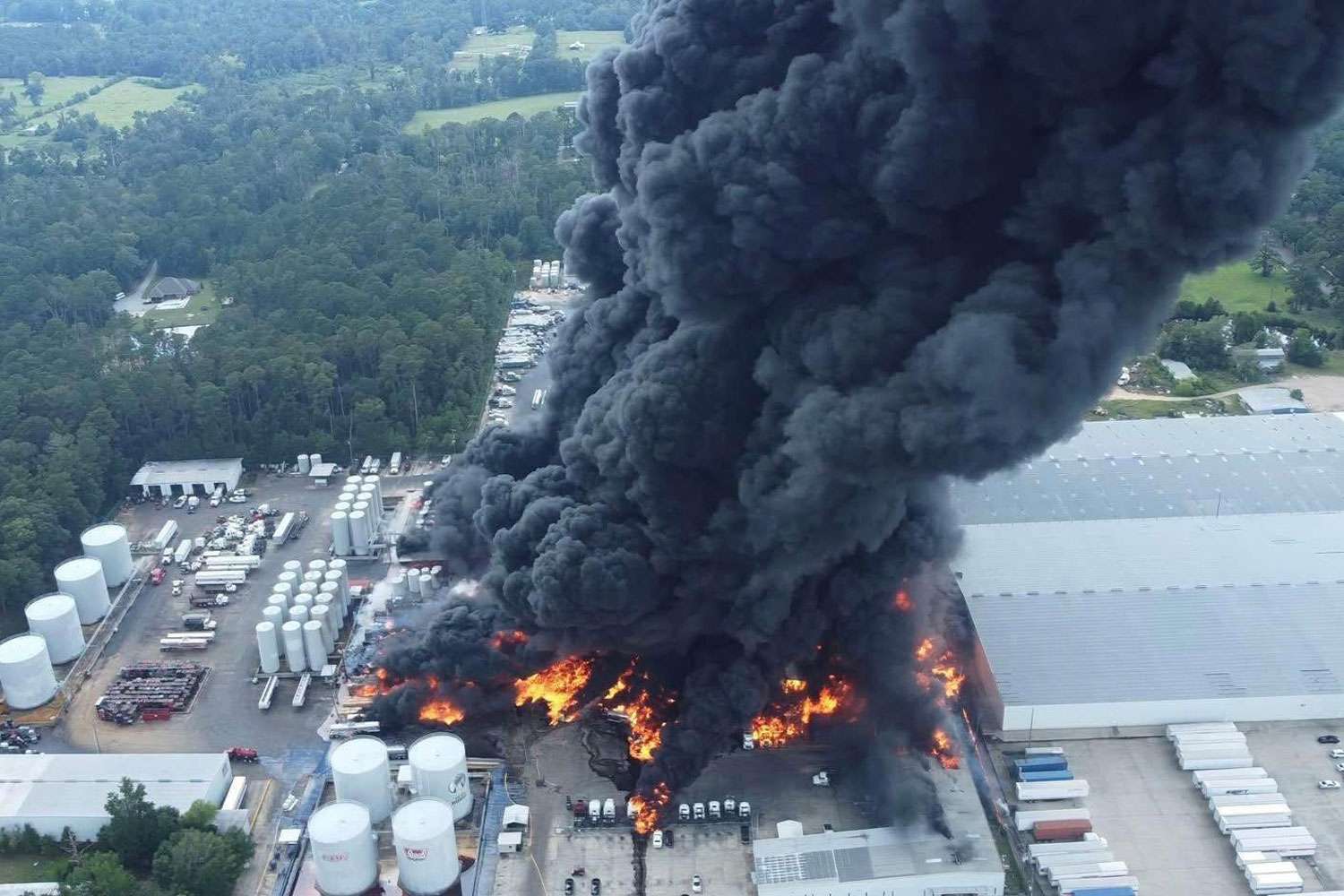 Chemical Explosion, Which Rained Down Oil and Sparked Massive Fire at a ...
